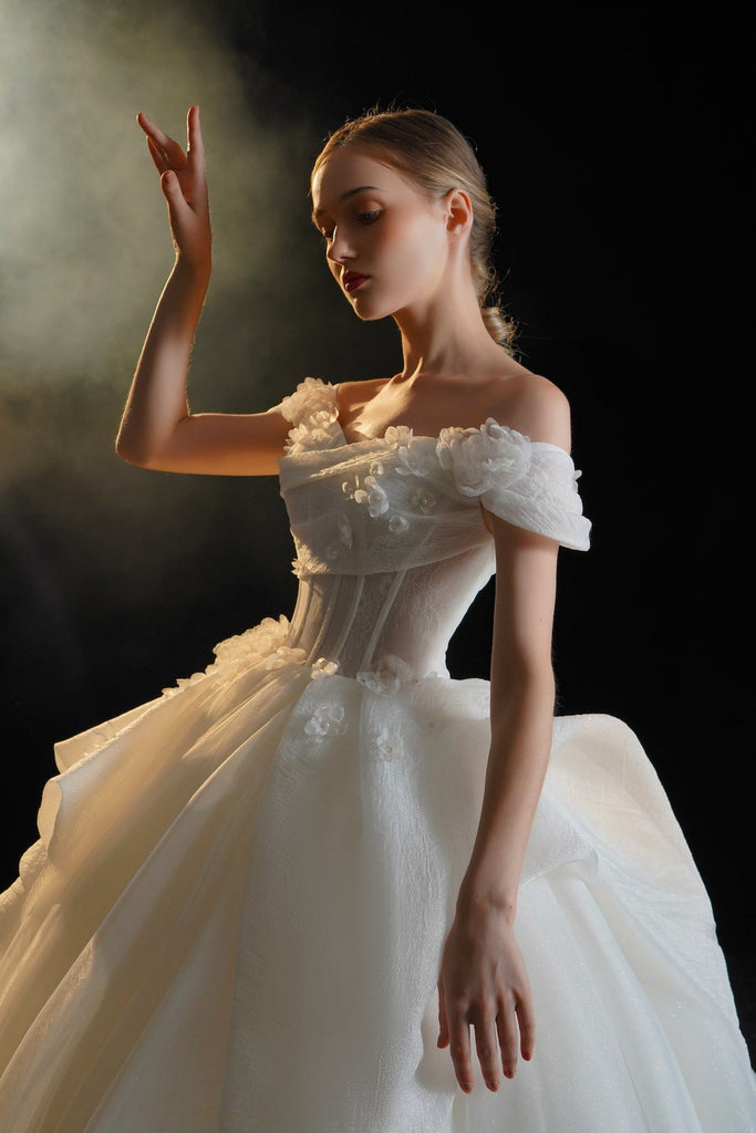 3D floral wedding dress