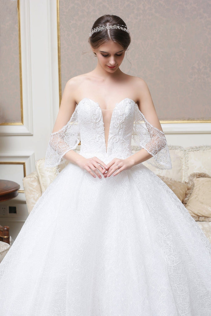 a-line sweetheart neckline wedding dress
