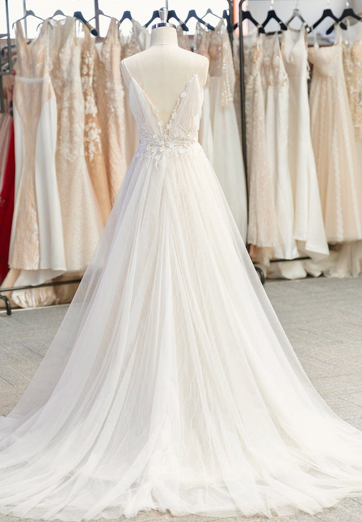 a-line tulle wedding dress