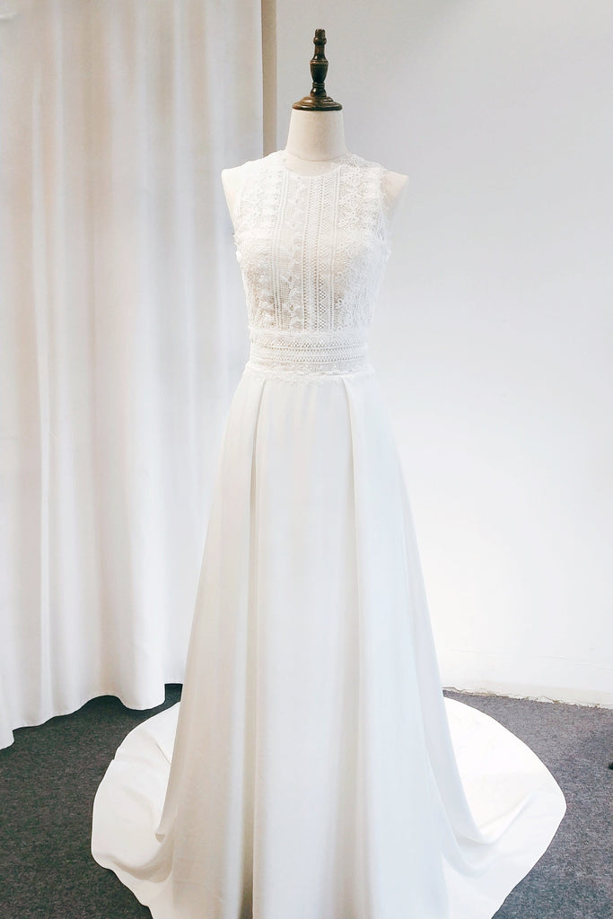 lace and satin wedding dress