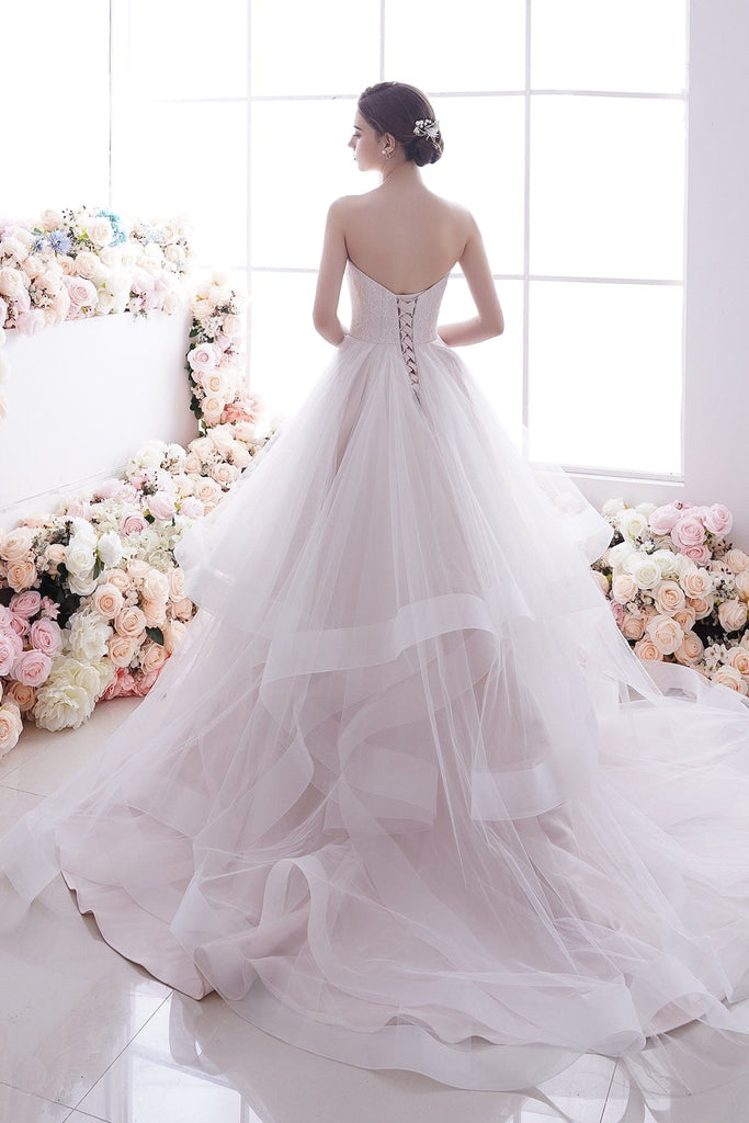 layered tulle wedding dress