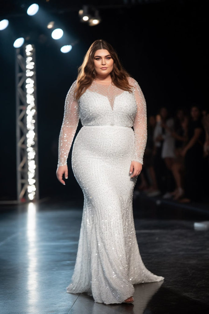 plus size sequin dress with sleeves