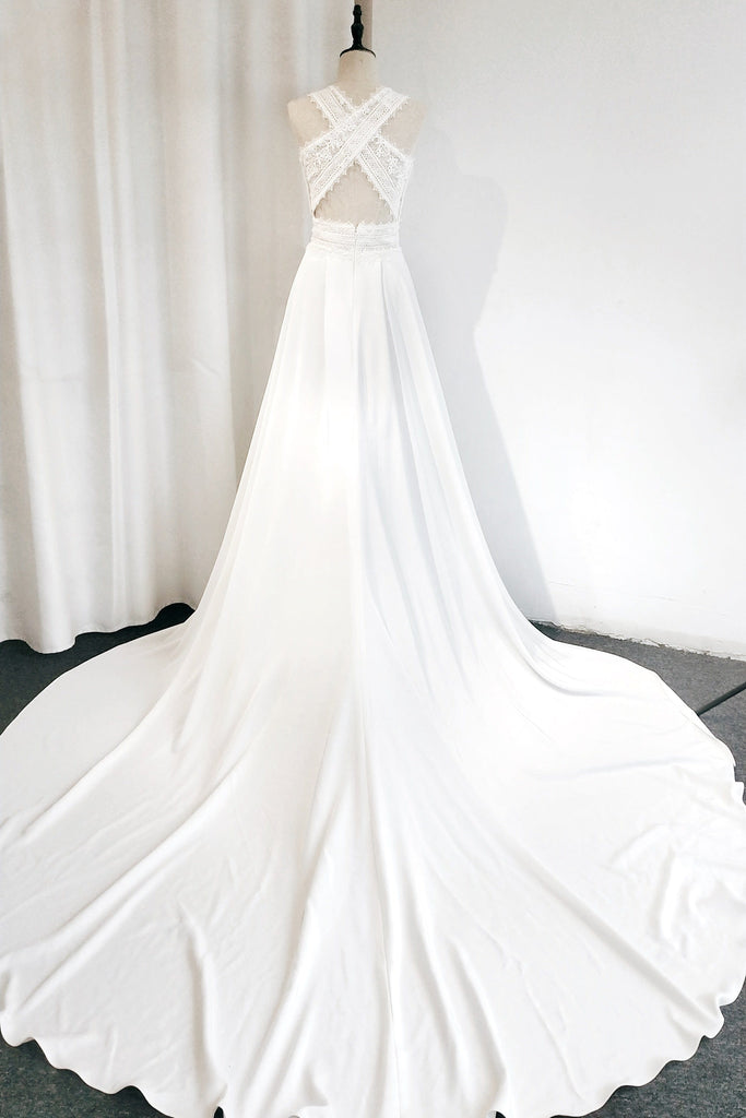 satin a-line wedding dress