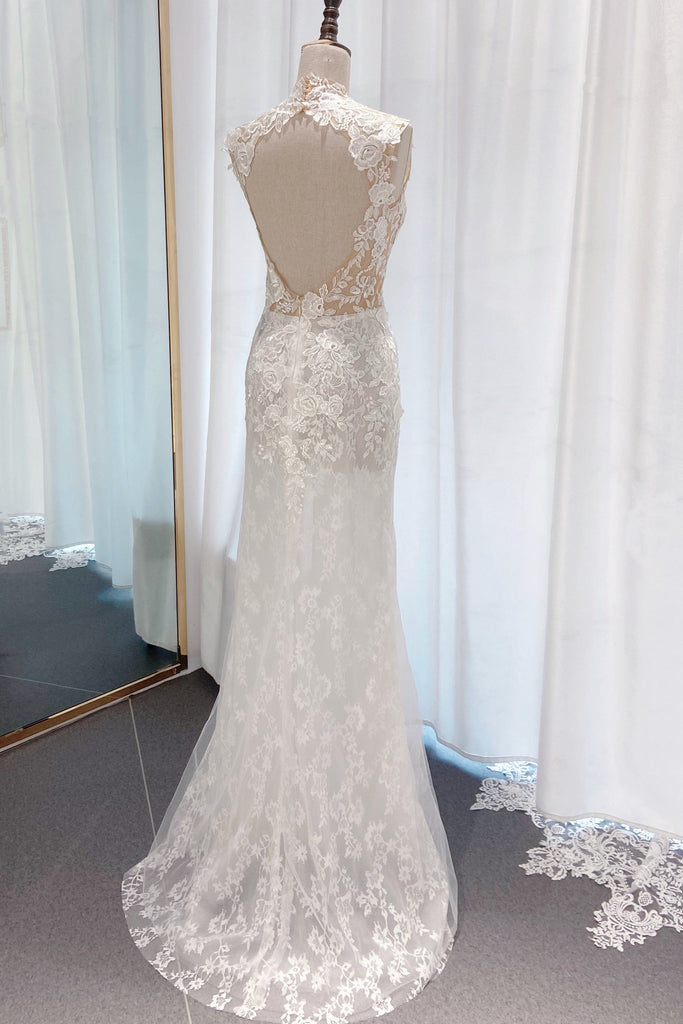 sheath lace wedding dress