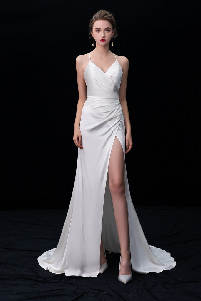 slim a-line wedding dress