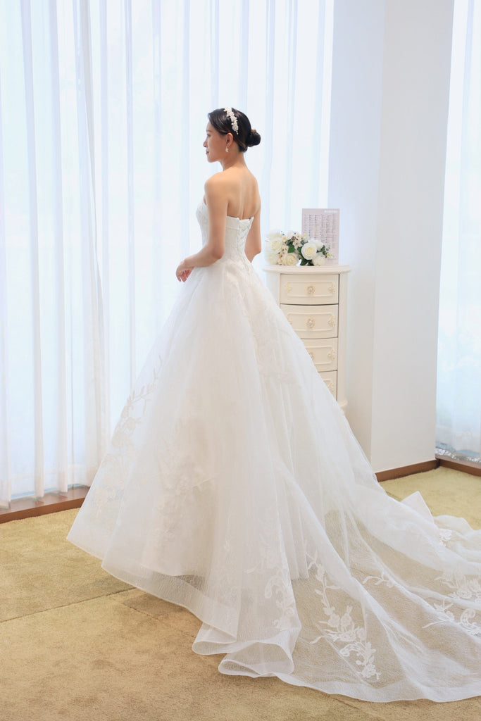 strapless a-line wedding dress