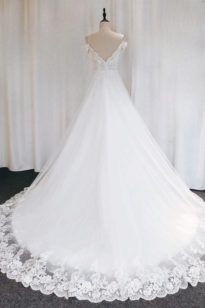 tulle a-line wedding dress