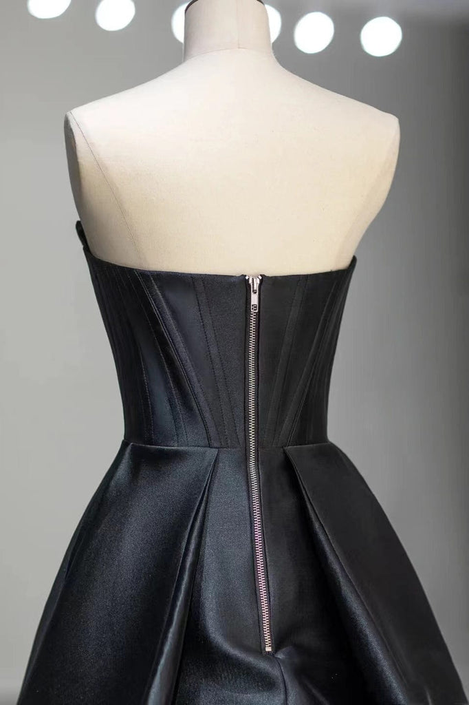 black corset prom dress