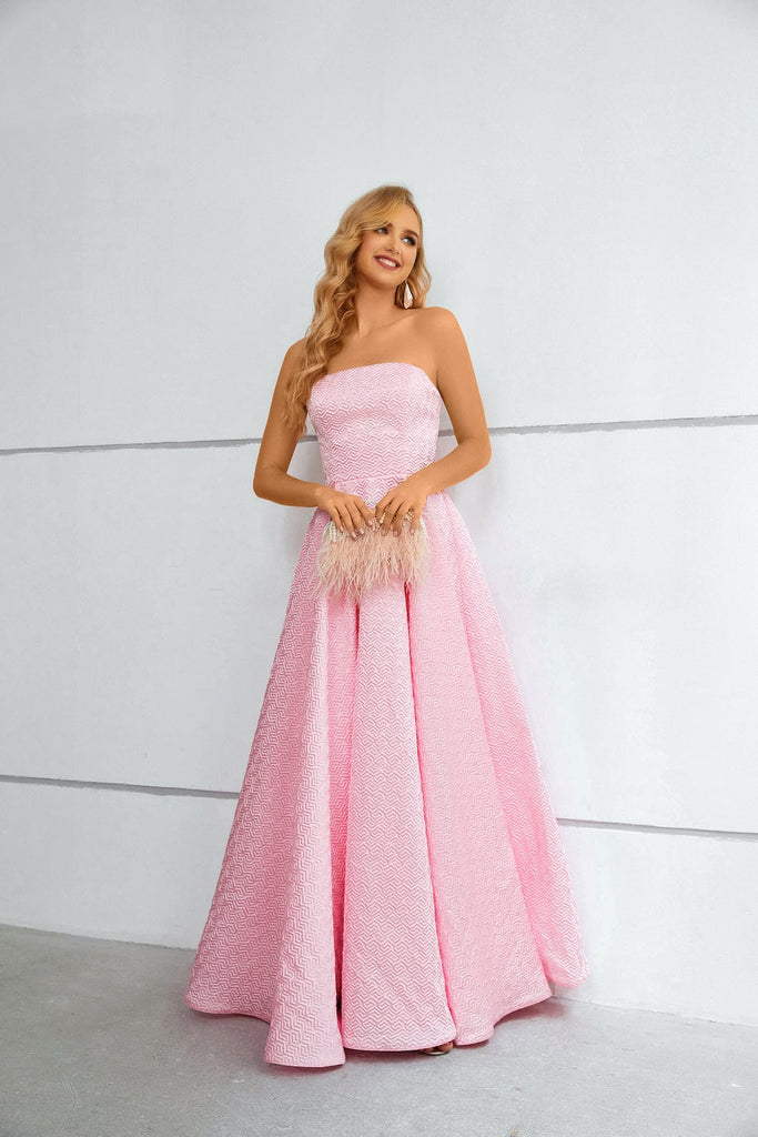 blushing pink evening dress