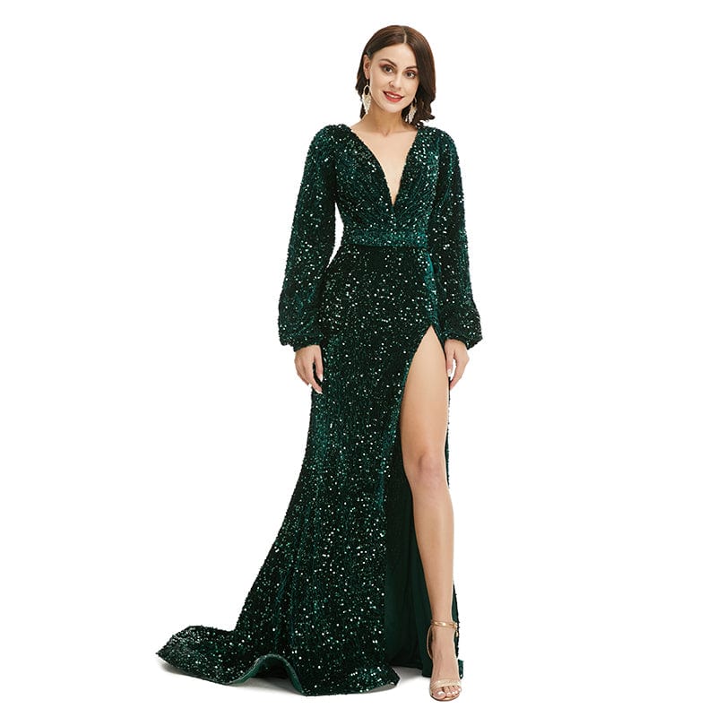 emerald green dress plus size