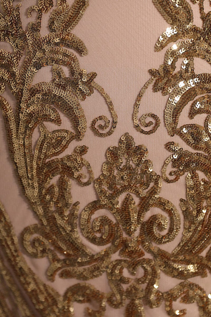 glitter lace prom dress