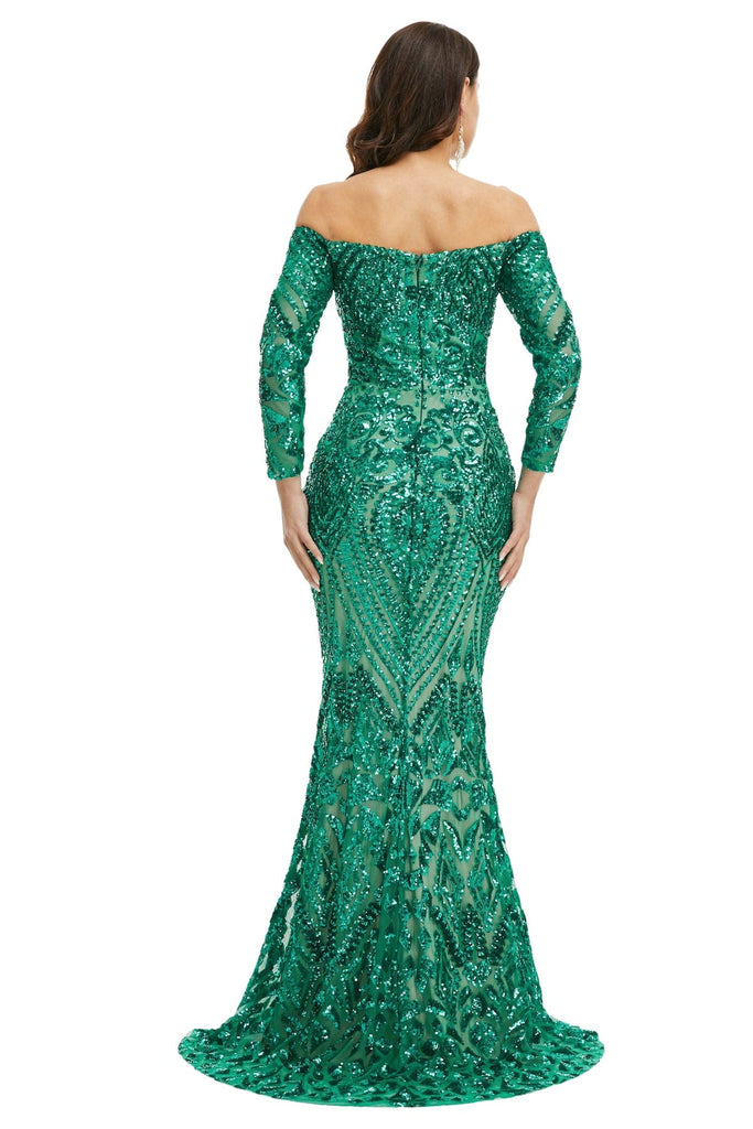 green sequin dress long sleeve