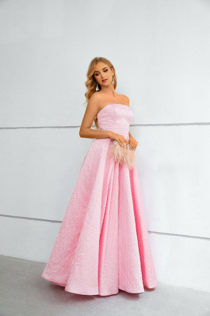 pink a-line pageant dress